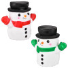 Snowman stretchy hand puppet 96-pack (6 inch) right-angle view of snowman hand puppet
