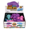 Wiggle sensory axolotl backpack clip 4" 144 pcs bulk toy gifts 4 assorted colors inner display case.