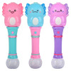 Light-up axolotl bubble wand 12" 24 pcs bulk toy gifts 3 assorted colors.