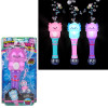 Light-up axolotl bubble wand 12" 24 pcs bulk toy gifts lit with blister card.
