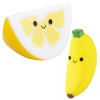 Rubber fruit collectible 2" 500 pcs bulk assorted toy gifts banana and lemon.