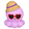 Rubber octopus assortment 2" 500 pcs bulk toy gifts 10 assorted characters purple with hat.