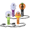 Halloween mini light up spinning wand necklace 4.5" 144 pcs bulk toy gifts 4 assorted styles.