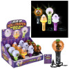 Halloween mini light up spinning wand necklace 4.5" 144 pcs bulk toy gifts 4 assorted styles lit and inner display case.