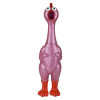 Giant sparkle rubber chicken 24" 6 pcs bulk toy gifts pink front.