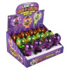 Jack o lantern light up spinning wand necklace 4.5" 144 pcs bulk toy gifts 3 assorted colors inner display case angle.