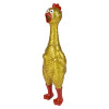 Sparkle rubber chicken 13.25" 48 pcs bulk toy gifts gold angle.