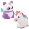 Mystical rubber animal assortment 2" 500 pcs bulk toy gifts panda bear and unicorn.