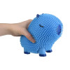Capybara puffer assorted colors 6" 72 pcs bulk toy gifts blue in hand.