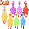 Big rubber chicken collectible 9.5" 72 pcs bulk toy gifts 6 assorted colors with packaging.