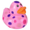Rubber duckies polka dot jumbo 36 pieces bulk, 6”, 4 colors pink purple fuchsia dots on pink.