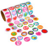 Valentine's roll sticker assortment bulk 20,000 pieces 2 inch rolls.