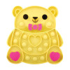 Valentine's glitter bear bubble popper fidget toy bulk 144 pieces 6.25 inch yellow.