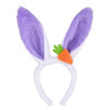 Plush bunny ears with carrot bulk 72 pieces 4 colors purple.