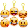 Emoticon Face Backpack Clip Plush Toys Bulk 288 Pieces
