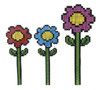 Flower Assortment Pixelated Foam 3-Pack Blue, Red, Pink 18 Inch Main Picture