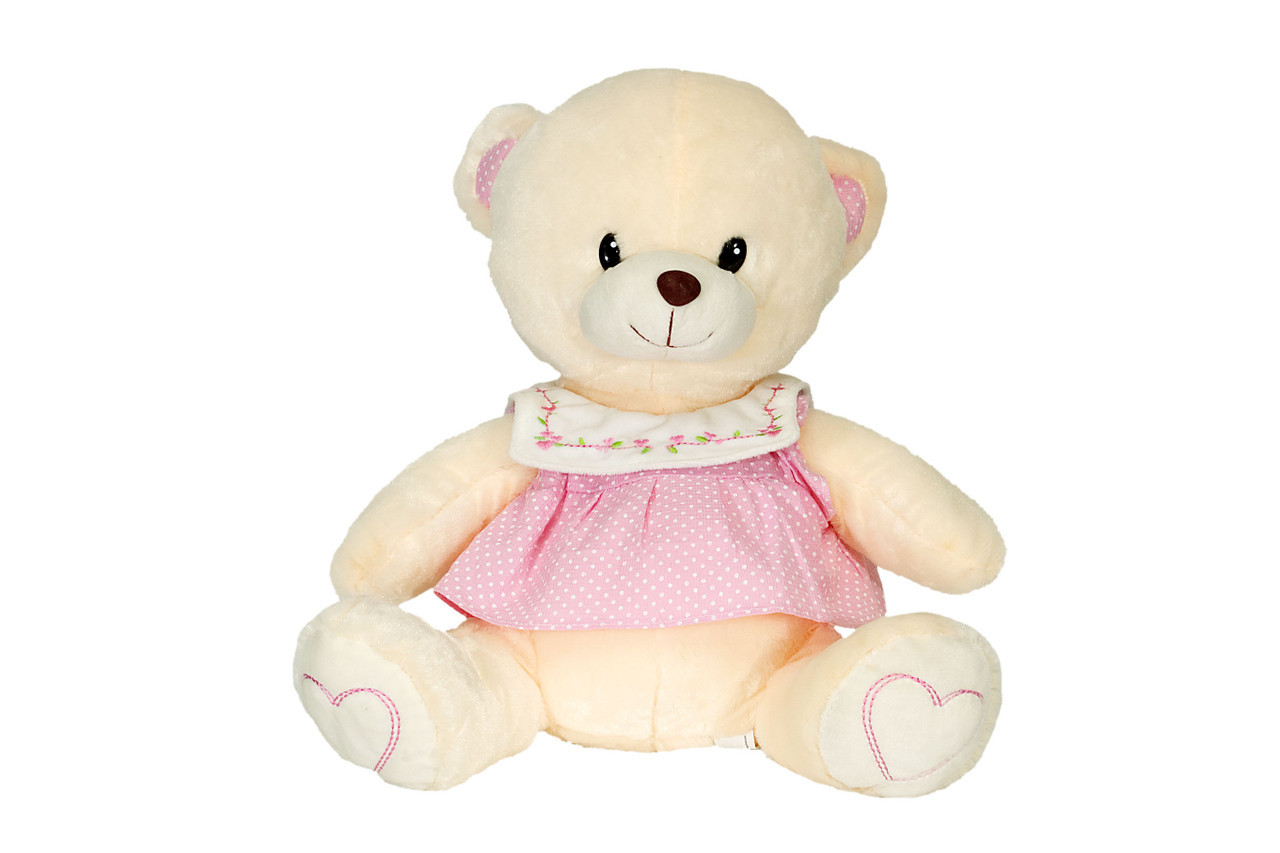 TOYBARN : Bear Maya Plush Toy with Pink Dress 10 Inch