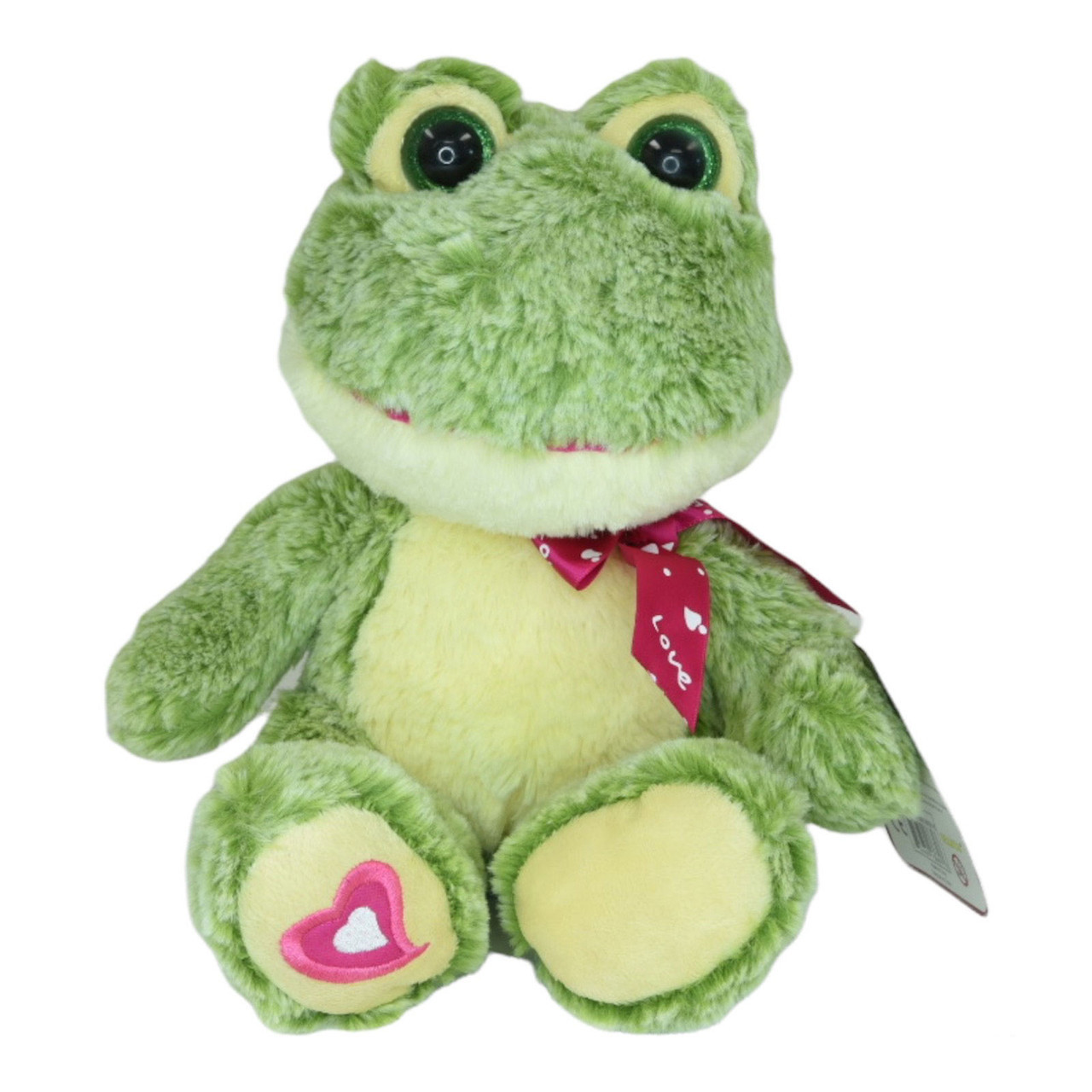 TOYBARN: Frog Valentine Plush Toy with Ribbon 10 Inch
