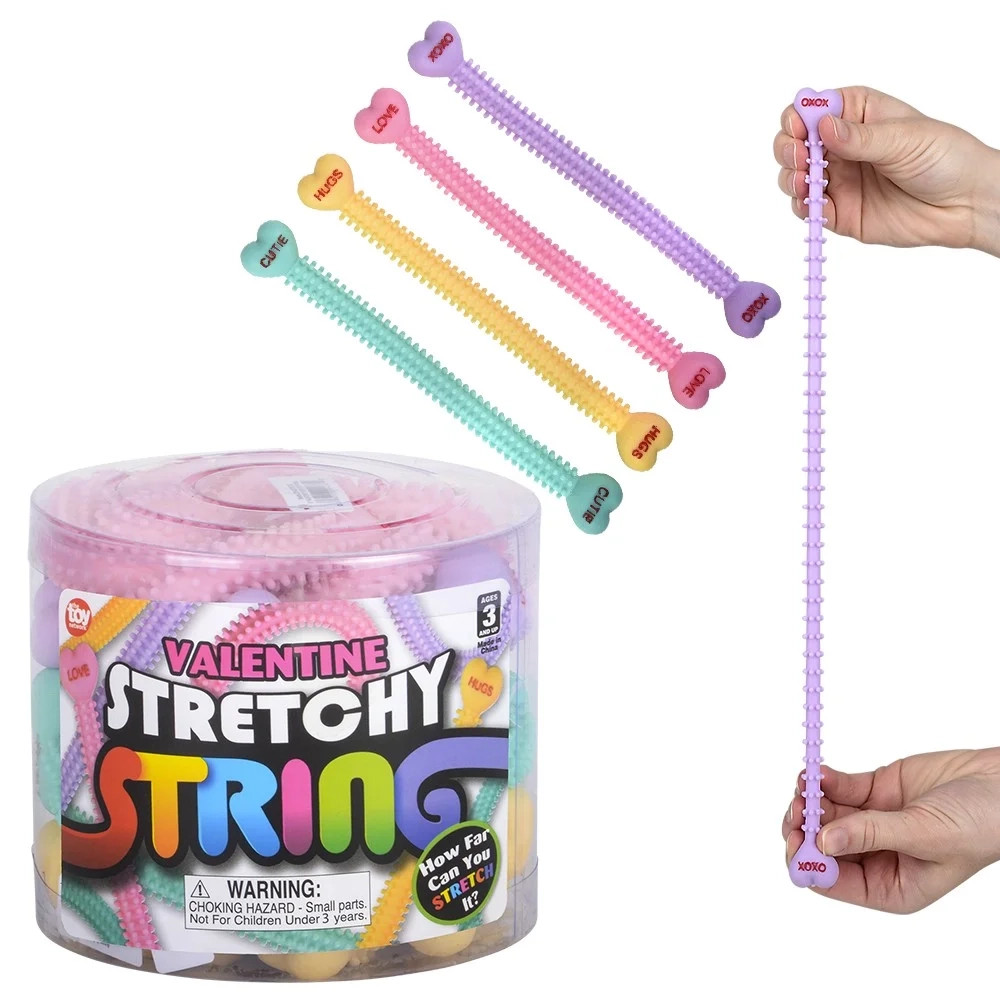 Valentine’s Stretchy String Fidget Toy – 288 Pieces Bulk, 8” | Toy Barn®