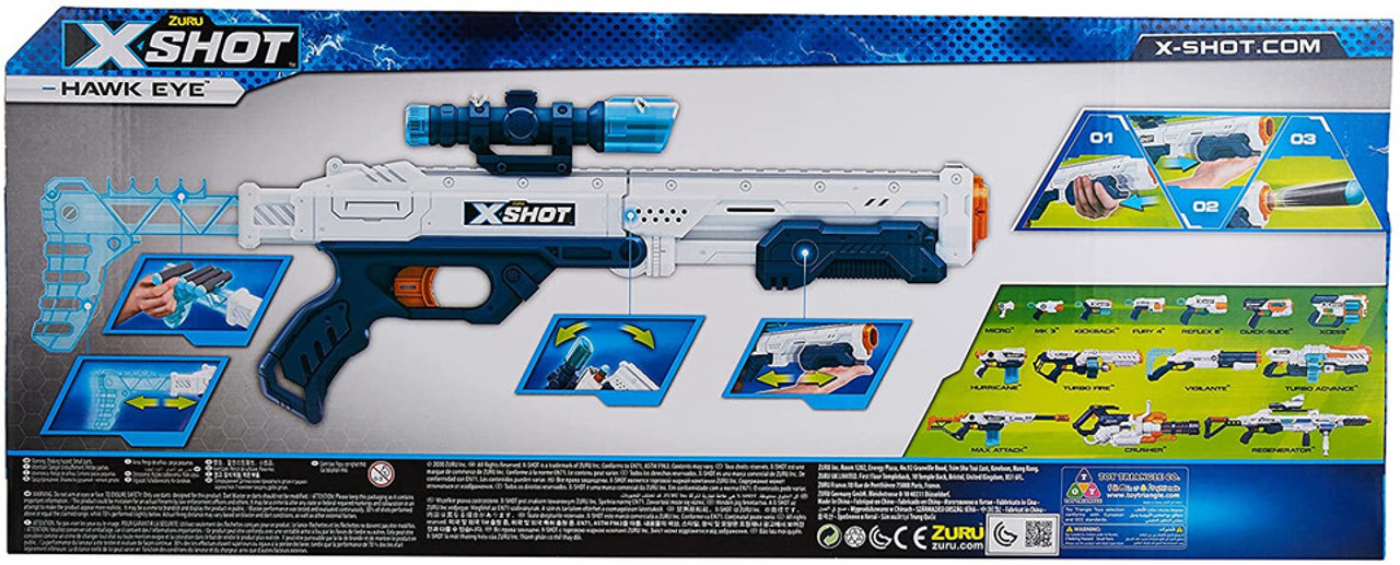 Zuru X-Shot Blaster Excel Hawk Eye Foam Dart Gun for Kids