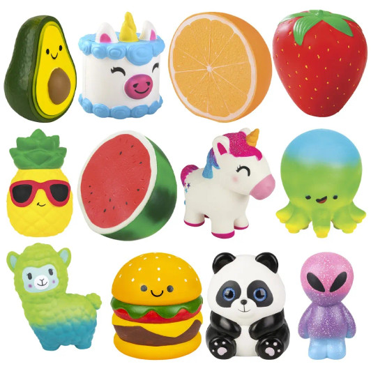 Jumbo Squish Toys Mix Bulk 12 Pieces