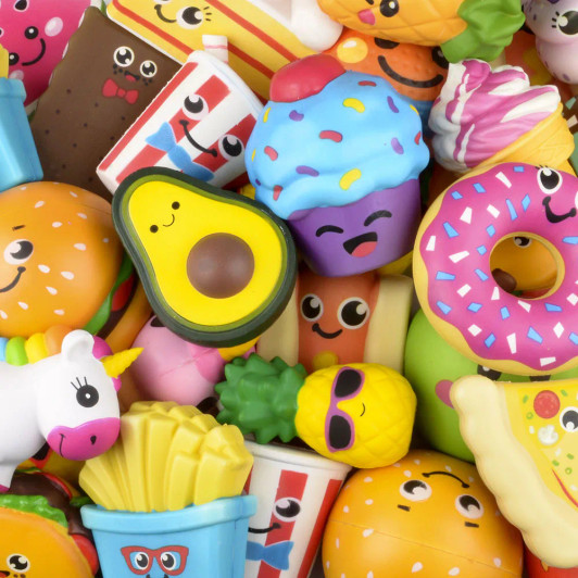 Large Squish Toys Mix Bulk 48 Pieces