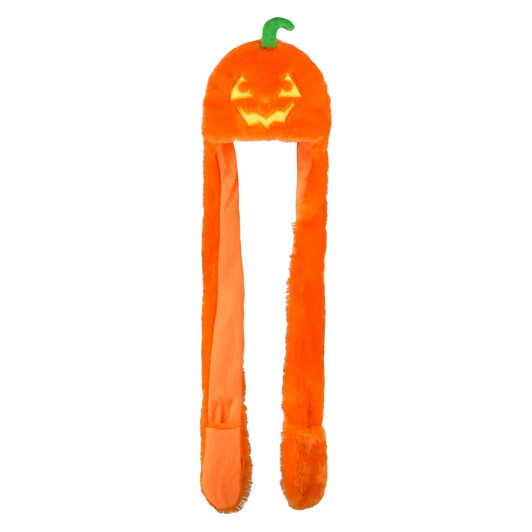 Jack o lantern hoodie scarf hats 35 inch front view