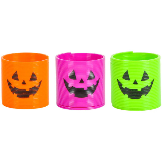 Halloween jack o lantern coil spring toys 1.4-inch 3 color assortment