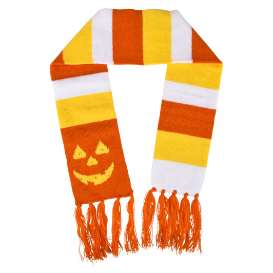 Candy corn scarves 35 inch light up front view