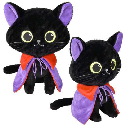 Halloween Vampire Cat with Plush Capes Bulk 18 Pieces