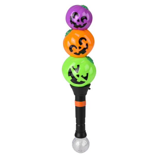 Triple jack o lantern wands 17 inch front view