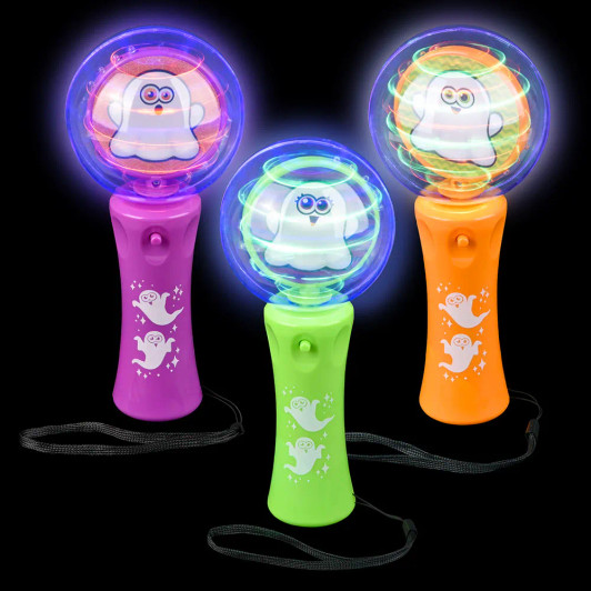 Halloween Light-Up Ghost Magic Ball Wand Toy Mix Bulk 96 Pieces