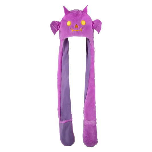 Bat plush hoodie scarf hats 35 inch front view