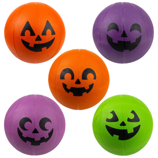 Halloween Multi-Color Jack-O-Lantern Basketball Toy Mix Bulk 25 Pieces