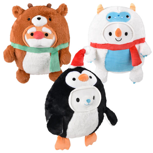 Squishy-Ishies Dressed Christmas Animals Plush Toy Mix Bulk 36 Pieces