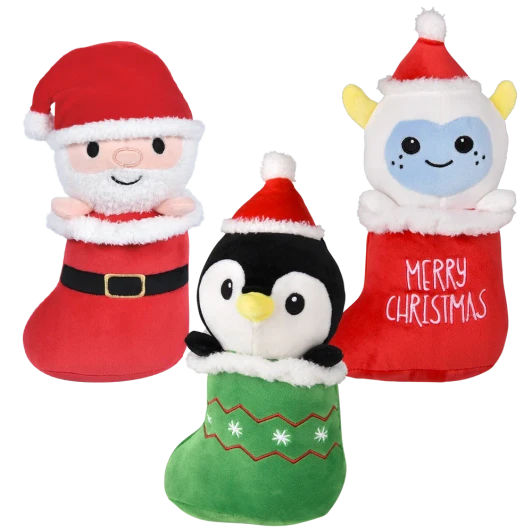 Christmas Plush Character Stocking Toy Mix Bulk 60 Pieces
