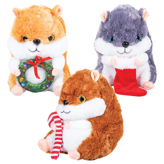 Christmas Hamster Plush Toy Mix Bulk 18 Pieces