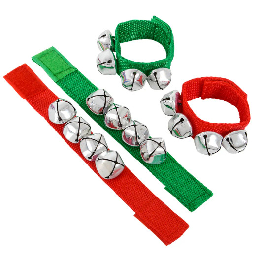 Christmas Jingle Bell Band Bracelets Bulk 288 Pieces