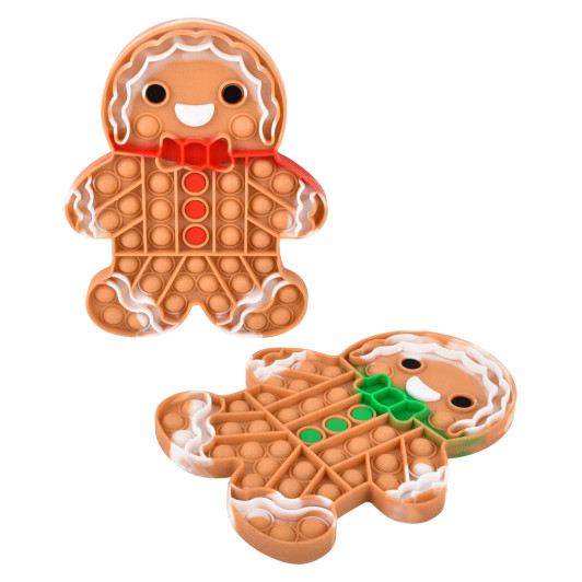 Gingerbread man jumbo glitter popper 48-pack (9") primary front view