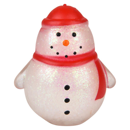 Squish sticky Snowman toy 144-pack left-angle view of squish sticky snowman toy