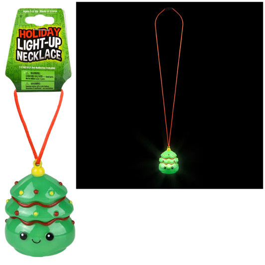 Light-up Christmas tree necklace 144-pack (36 inch) primary front view