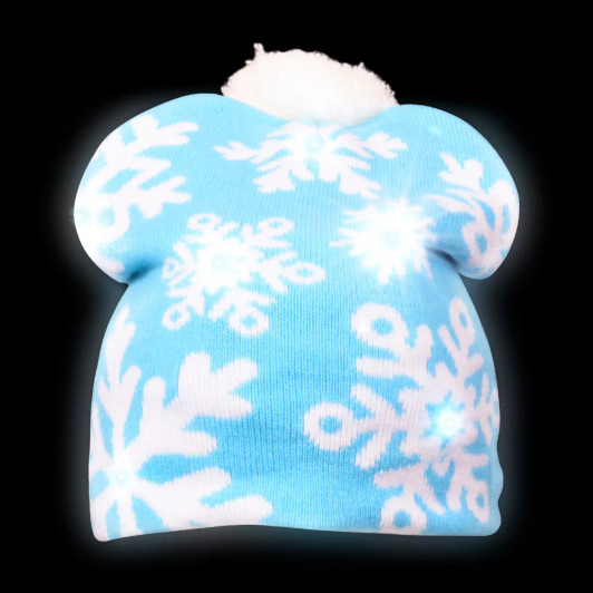 Snowflake light-up Beanie hat 72-pack primary front view