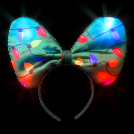 Christmas light-up bulb bow band 72-pack (10 inch) primary front view