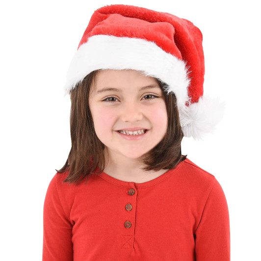 Christmas Plush Santa Hats Bulk 120 Pieces