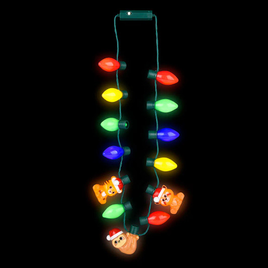 Light-Up Christmas Zoo Animal Necklaces Bulk 48 Pieces