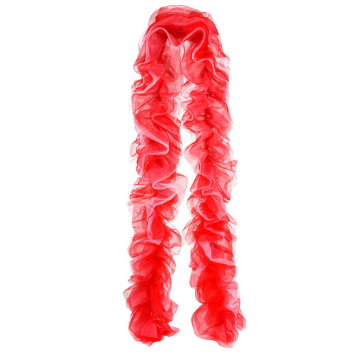 Christmas chiffon boa 72-pack 70 inch bulk overhead view of red green chiffon boa