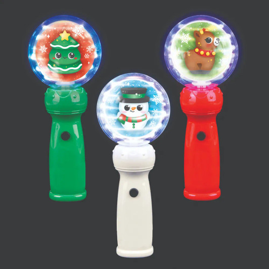 Light-up Christmas globe wand 96-pack (8.5 inch) primary front view