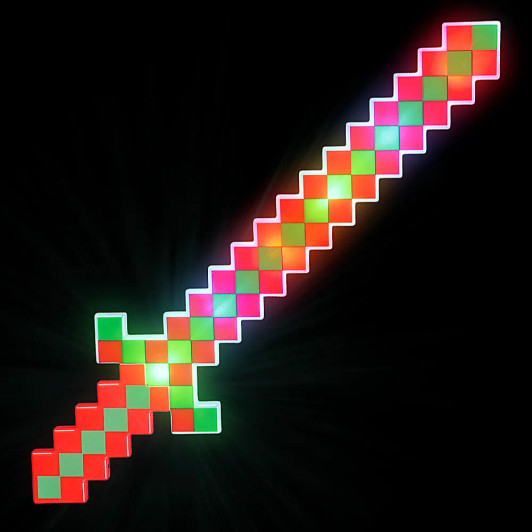 Light-Up Christmas Pixel Sword Toys Bulk 60 Pieces