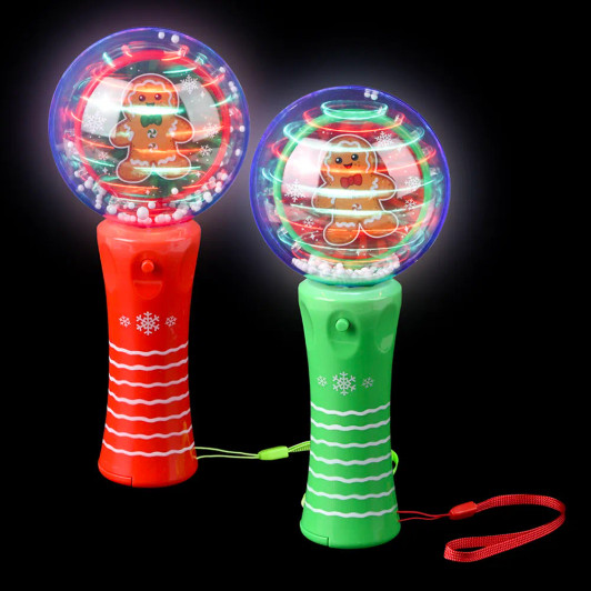 Light-up Gingerbread magic-ball wand 96-pack primary front view Light-up Gingerbread magic-ball wand 96-pack primary front view