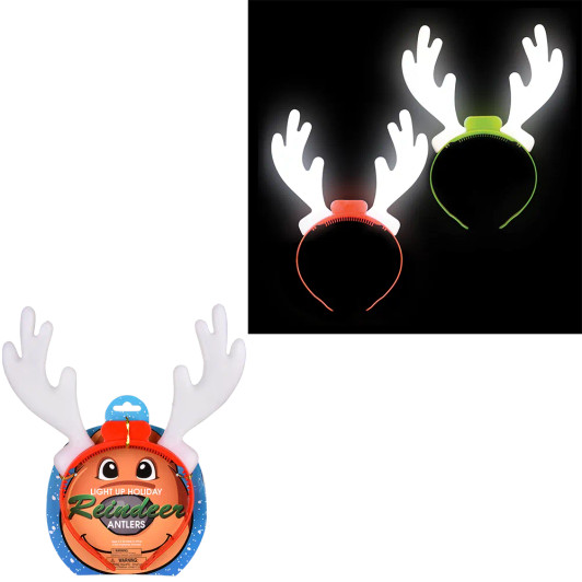 Christmas Light-Up Holiday Reindeer Antlers Bulk 60 Pieces